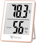 DOQAUS Indoor Thermometer for Home, Room Thermometer Humidity Meter with Temperature Humidity Sensor for Home, Bedroom, Baby Room, Office, Greenhouse, Cellar (Pink)