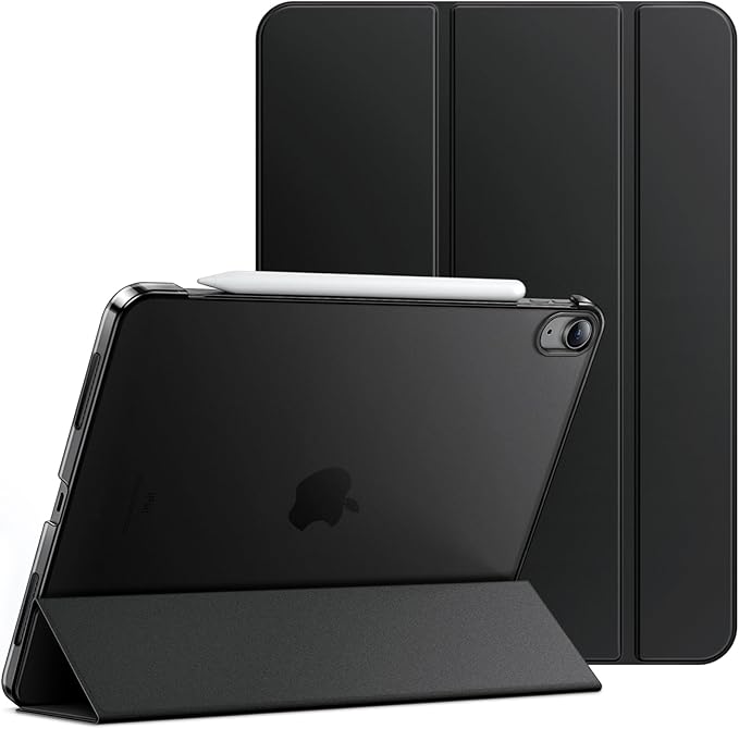 JETech Case for iPad Air 11-Inch M4/M3/M2 (2026/2025/2024), iPad Air 5 (2022 5th Generation 10.9-Inch), Slim Stand Hard Back Shell Cover with Auto Wake/Sleep (Black)