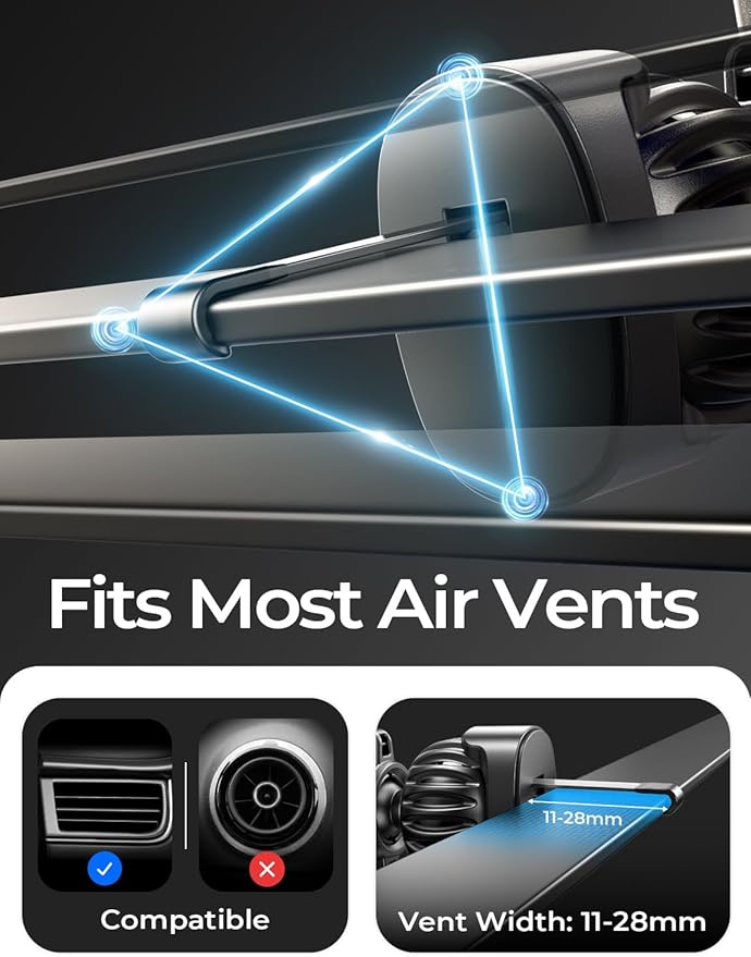 LISEN for MagSafe Car Mount, Magnetic Phone Holder for Car Air Vent Phone Mount, Hands Free Car Phone Mount Phone Holders for Your Car Accessories for Women Men for iPhone 17 Pro Max, Gifts for Mom