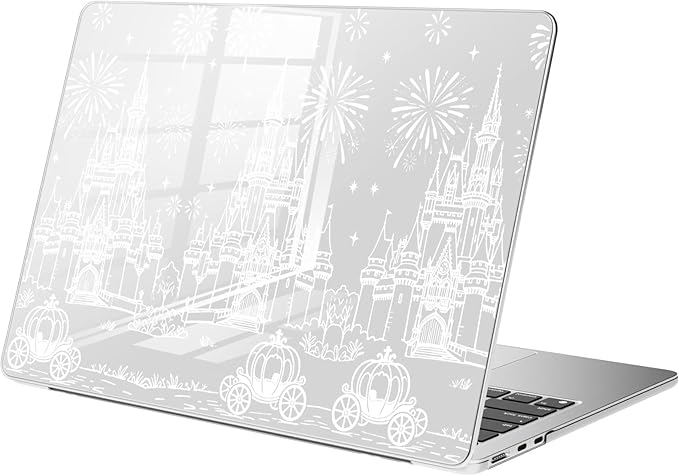Compatible with MacBook Pro 14 inch Case M5 M4 M3 M2 M1 Pro/Max 2026-2021 A3427 A3426 A3434 A3112 A3185 A3401 A2918 A2992 A2779 A2442, White Castle Carriage Hard Shell Clear Cover