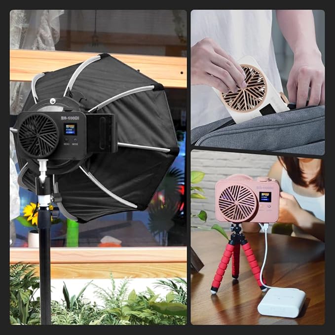 ZC-100BI 100W COB Video Light with Bowens Mount,10000Lux/m 2700K-7500K Bi-Color Camera Light with 10 Scenario Simulations Control Continuous Lighting for Photography (ZC-100 Balck Full kit)