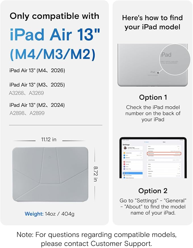 MOFT Dynamic Folio Case for iPad Air 13-inch (M4 2026 / M3 2025 / M2 2024),Slim Magnetic Stand Case with 20+ Viewing Angles, Auto Wake/Sleep,Ultra Thin, Cement x Sapphire