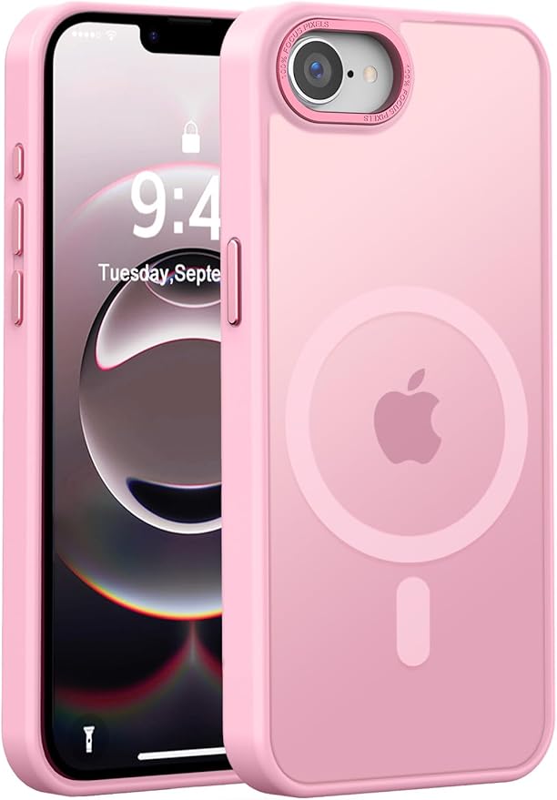 Newfuture Designed for iPhone 17e Case & iPhone 16e Case with Magnetic [13 FT Military Drop Protection] [Compatible with Magsafe] Translucent Shockproof with Anti-Fingerprint Phone Case, Chalk Pink