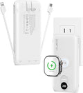 Portable Charger, 10000mAh 22.5W Power Bank Fast Charging with Wall Plug, Built-in Cables, LED Display, Compact Lightweight USB C Travel Battery Pack for iPhone 17/16, Android Cell Phone, Pad, iWatch