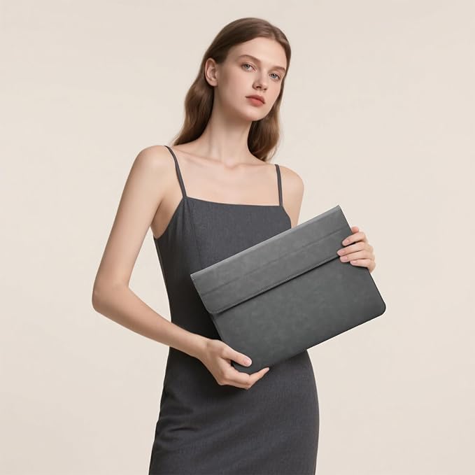 HYZUO 15 Inch Laptop Case Bag Sleeve with Stand for MacBook Air 15 M5 M4 A3241 M3 A3114 M2 A2941 2026-2023, 15" Surface Laptop 7/6/5/4/3, MacBook Pro 15 A1990 A1707 2019-2016, Dark Gray