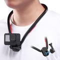 ULANZI Go Quick II Magnetic Neck Mount for Action Cameras, One-Click Quick Release POV Holder, Compatible with GoPro Hero 13/12/11/Insta360 X5/X4/X3/DJI OSMO Action 5/4/3 Pro, Hands-Free Vlogging