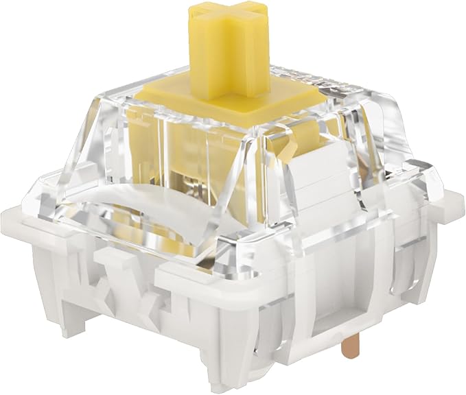 GATERON G Yellow Pro 3.0 Pre lubed 5pin 50gf Linear Switches RGB Light for MX Mechanical Keyboard (90pcs, Yellow)