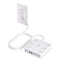 TESSAN 5Ft Grey Extension Cord with Multiple Outlets, 2100J Surge Protector Power Strip with 6 Outlets and 4 USB Ports (2 USB C), 1875W 15A, 20W Multi Outlet Extender for Home, Office, Dorm