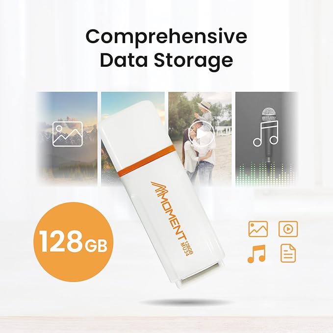 MMOMENT MU34 128GB USB 3.1 Flash Drive, Read Speed up to 120MB/s, Write Speed up to 60MB/s, Thumb Drive