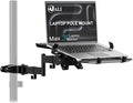 WALI Laptop Pole Mount, Adjustable Laptop Arm Holder Fits 10"-15.6" Laptops, 2-in-1 Full Motion Monitor Mount with Removable Tray, VESA 75x75 or 100x100 mm, Holds up to 15.4lbs(011ARMLPN), Black