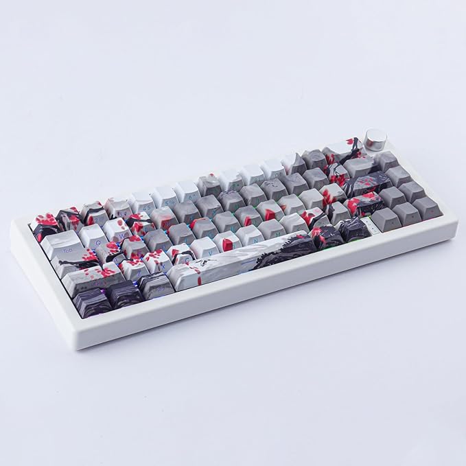 Tsungup PBT Keycaps - Side Print Keycap Set,135 Keys Double Shot Shine Through Landscape Painting Custom Keycaps,Cherry Profile Keyboard Key caps for Cherry MX Switches Mechanical Keyboards