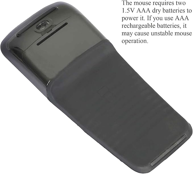 Bluetooth Arc Mouse Foldable Slim and Portable Mini Wireless Computer Travel Mouse Folding Optical Touch Mice for Laptop Tablet - Black
