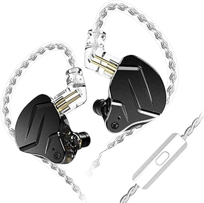 KZ ZSN PRO X in-Ear Earbud Headphones with Mic Dual Driver 1BA+1DD Hybrid Wired Earbuds Earphones Compatible with Android, iPhone, iPad, Laptops, MP3 and Most 3.5mm Interface (Black with Mic)