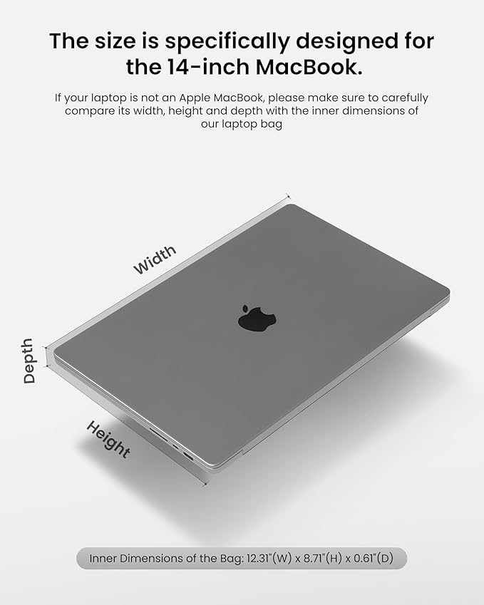 tomtoc 360° Protective Laptop Sleeve for 14-inch New MacBook Pro M5 Pro/Max (2026) A3426 A3427 A3434 M4/M3/M2/M1 A3112 A3401 A3185, Water-Resistant Laptop Case Fits Dell XPS 14 & 13.8" Surface Laptop