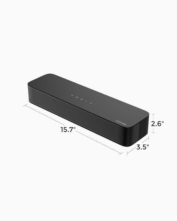 ULTIMEA 2.1ch Surround Sound Bar for TV, Built-in Subwoofer, Peak Power 132W, App Control, 16 Inches Bluetooth 5.4 TV Speakers Soundbar, All-in-one PC Soundbar, Opt/AUX/Wall Mount, Poseidon M20 Pro