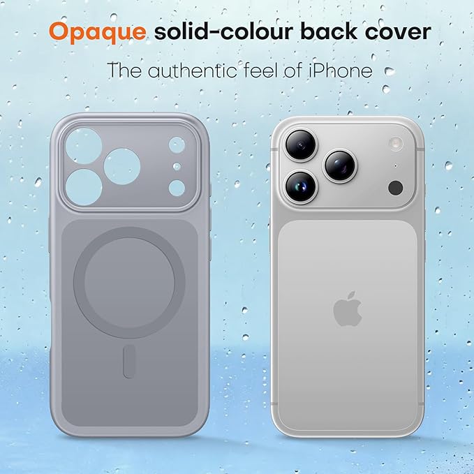 TAURI for iPhone 17 Pro Max Case, Compatible with MagSafe, (Full Camera Protection) Camera Control Cover Solid-Color Matte Magnetic 17 Pro Max Phone Case, Grey