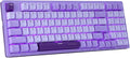 HUO JI Mechanical Gaming Keyboard USB Wired Compact with Number Pad, Purple Led Backlit, Blue Switch, Detachable Type C Cable, 94 Keys for PC/Computer/Laptop, White and Purple