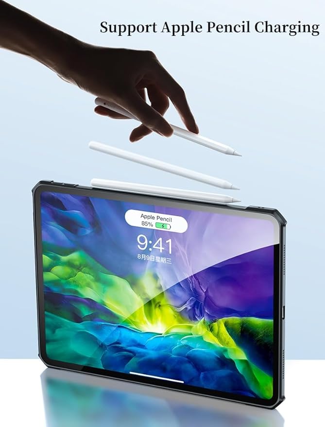 Clear Case for iPad Pro 11 inch (M5/M4) 2025/2024 Case with Stand, Transparent Back Cover with Kickstand Slim Light Drop Safe