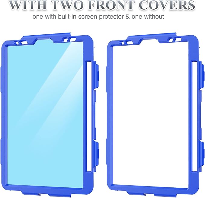 SEYMAC stock Case for iPad Air 5th/4th Generation/Pro 11 (4th/3rd/2nd) with Screen Protector Pen Holder, 360° Rotate Hand Strap/Stand Case for iPad Air 5th/4th Gen 10.9''/ Pro 11'' (Blue+Black)