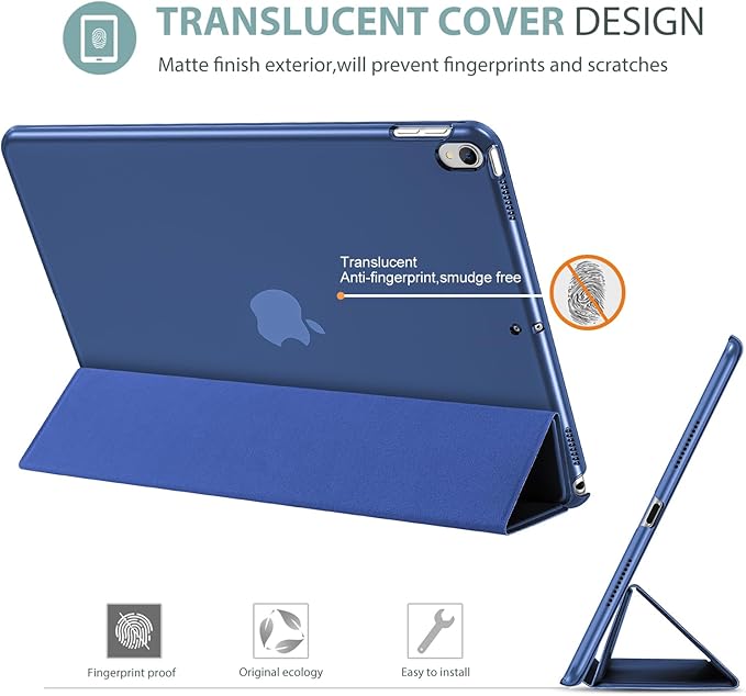 ProCase Smart Case for 10.5” iPad Air 3rd Generation 2019 / iPad Pro 2017, Slim Stand Cover with Translucent Frosted Back for iPad Air 3 -Darkblue