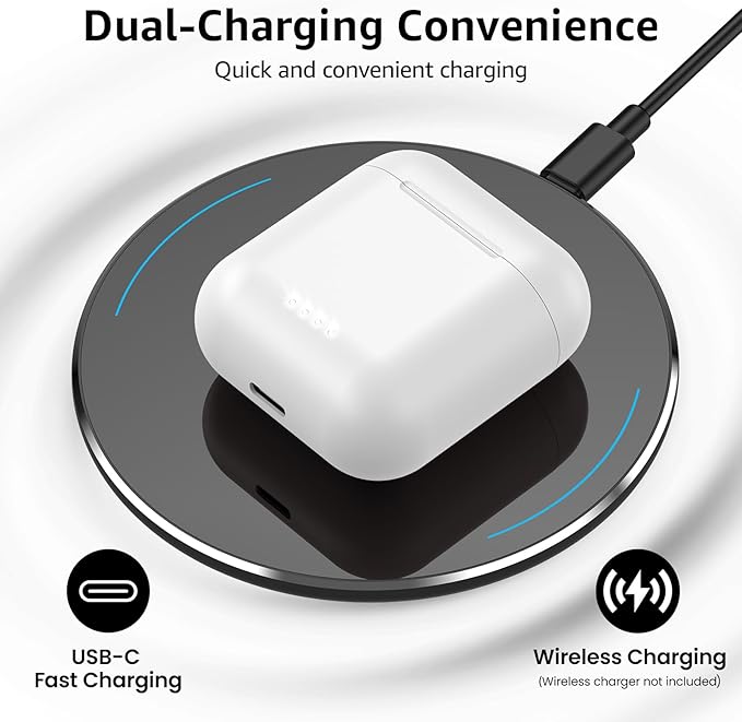 TOZO T6 Wireless Earbuds, IPX8 Waterproof Ear Buds, Stereo Bass Sound Bluetooth 5.3 Headphones in Ear, 50 Hours Playtime Earphones, Wireless Charging Case, Custom 32 EQ via APP