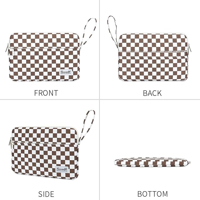 15.6-inch Notebook case, Waterproof and Shockproof Protective Computer case, can be Used to Cover Shopping cart Cases. The Notebook is Compatible with Lenovo, ASUS and HP (Brown Checker)
