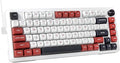 E-YOOSO 75% Wired Mechanical Gaming Keyboard, Creamy Sound, Hot Swappable Pre-lubed Linear Switches, Gasket Structure, Knob Control, RGB Backlit, Compact Custom for PC, White/Red