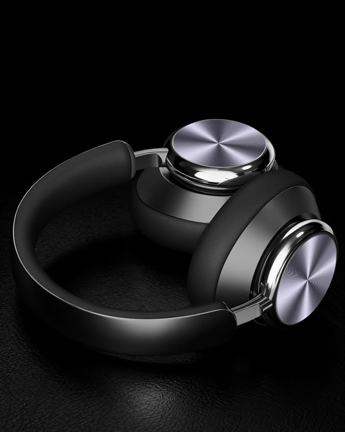Wentronic Y03 Bluetooth Headphones Wireless Active Noise Cancelling Over Ear Headphones 48 Hours Playtime High Sound Quality 6 EQ Music Mode Headphones with Soft Ear Cushion - Grey