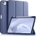 Akkerds for iPad Pro 11 Inch Case (M5/M4) 2025/2024 6th/5th Generation with Pencil Holder, for iPad Pro Case 11 Inch with Trifold Stand Protective Cover/Soft TPU Back, Auto Wake/Sleep, Blue Gray