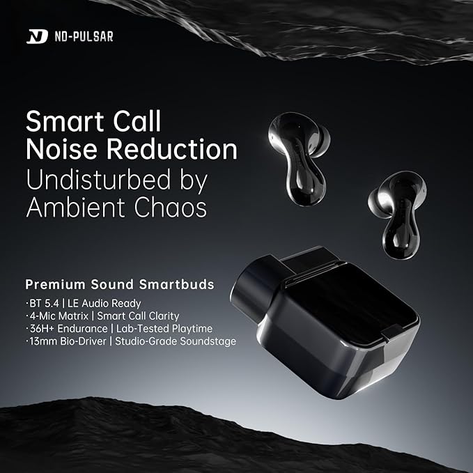 CCA ND Pulsar True Wireless Earbuds, Bluetooth V5.4 Headphones with 4-Mic HD Mic, 13mm Driver, Deep Bass, 36H Playtime, Touch Control, for Sports, Gym, Commute, iPhone & Android