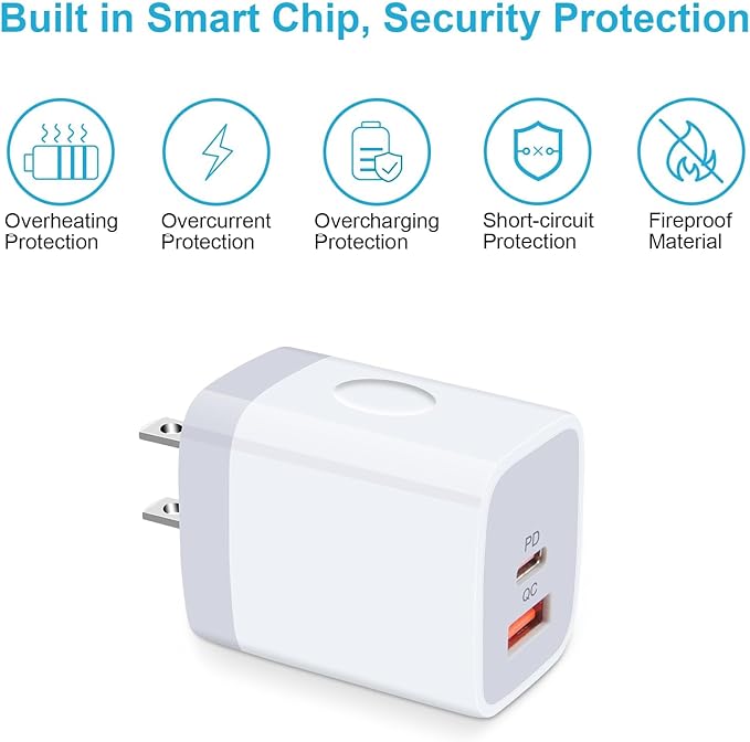for iPhone 17e 16e 17 Pro Max Air, Fast Charger Block Wall Plug Power Adapter for iPhone 16e, USB C Box Charging Cube Base Brick for 16 15 14 13 12 11 Pro Max Plus Series