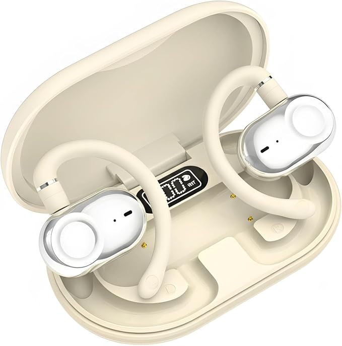 MINDBEAST Open Ear Earbuds with Bi-Axial Adjustment Fit and Immersive Sound, Bluetooth Wireless Headphones Ear Buds for Outdoor Exercise, Gym, and Conference Calls, Long Battery Life OpenBass Fit