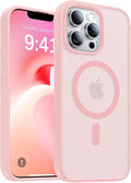 Magnetic for iPhone 13 Pro Max Case, [Compatible with MagSafe][Military-Grade Drop Protection][Anti-Yellowing] Shockproof Translucent Matte Cover for iPhone 13 Pro Max Phone Case,Pink