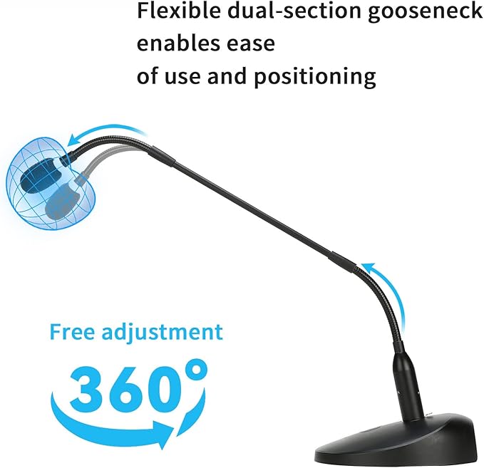 BOYA 18" Gooseneck Condenser Microphone with Desktop Base, LED Indicator - Podium Microphone for Conference Meeting Video Live Streaming Lecture Speech Podcast (XLR Interface BY-GM18CB)