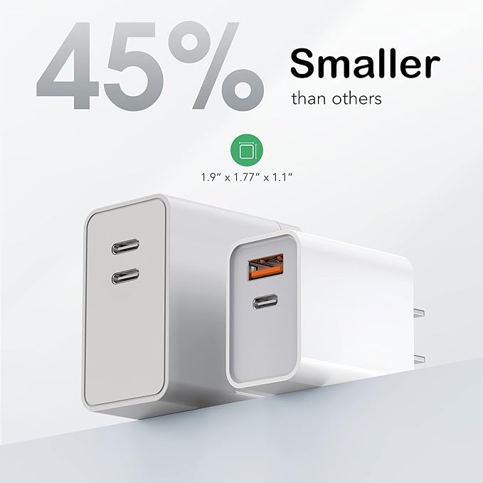 [2Pack] 40W USB C Charger Block, Fast Charge Cube Powered Multi-Port Wall Plug Power Adapter Type C Brick for iPhone 17/16/16 Pro Max/15/15 Pro Max/14/14 Pro Max/13/12/iPad, Motorola, LG,PS5, Huawei