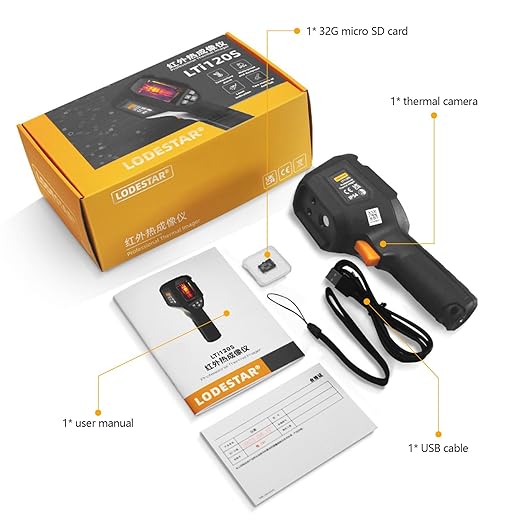 Thermal Imaging Camera, 120 x 90 IR Resolution 25Hz Refresh Rate, Handheld Infrared Thermal Imager 10800 Pixels, IP54, -4°F~752°F Temperature Range