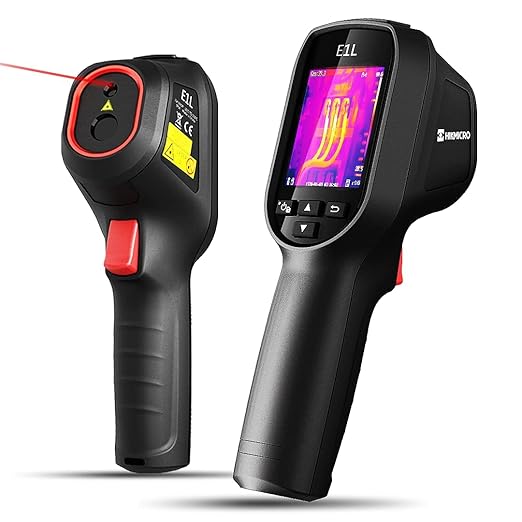 HIKMICRO E1L Thermal Imaging Camera with Laser Pointer, 320×240 Output, -4°F to 1022°F, 25Hz, <40mK, 350g Lightweight Handheld Thermal Imager with Professional PC Analysis