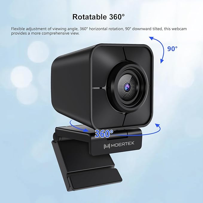 4K Webcam for PC, PDAF Streaming Camera with Dual Noise-reducing Mics, Fast Auto Focus, Auto Light Correction, 5x Zoom, 8MP USB Webcam with Privacy Cover, Plug and Play, for Switch 2/ Zoom/Teams/Meet