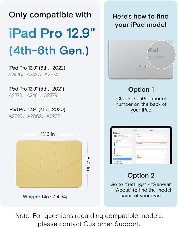 MOFT Dynamic Folio Tablet Stand for Desk Compatible with iPad Pro 12.9" (6th 2022 | 5th 2021 | 4th 2020), Slim Magnetic Tablet Holder Case with 20+ Viewing Angles, Panna Cotta x Faded Jeans
