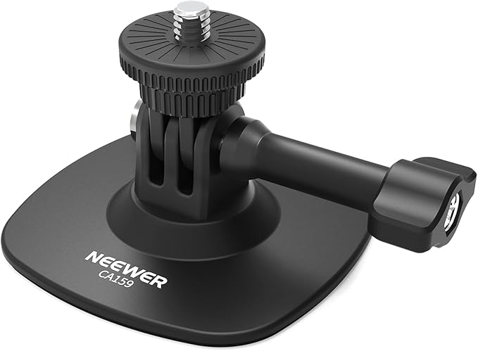 NEEWER Adhesive Mount Compatible with Insta 360 GoPro DJI AKASO Action Camera, 180° Tilt Flexible Car Helmet Holder Base Adapter for POV Video Recording Live Streaming, for 1/4" Accessories, CA159