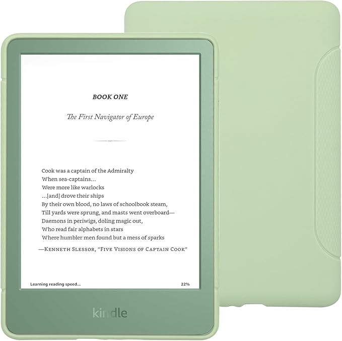 Case for All-New Kindle (11th Generation, 2024/2022 Release) - Slim Fit TPU Gel Protective Cover Case for All-New Kindle E-Reader 6", Matcha
