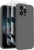 FireNova Designed for iPhone 15 Pro Max Case, Silicone Upgraded [Camera Protection] Phone Case, Soft Anti-Scratch Microfiber Lining Inside, 6.7 inch, Space Gray