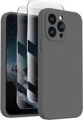 FireNova Designed for iPhone 15 Pro Case, Silicone Upgraded [Camera Protection] Phone Case, Soft Anti-Scratch Microfiber Lining Inside, 6.1 inch, Space Gray