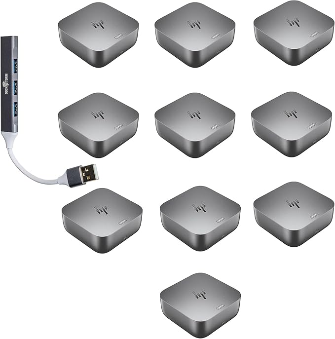 HP 280W G6 Thunderbolt 4 Ultra Dock Port Replicator Bundle w/DKZ Hub AW5M5UT#ABA (Universal Thunderbolt/USB-C Docking Station, Data Transfers to Any Brand Laptop, Single Cable for Charging) 10 Pack