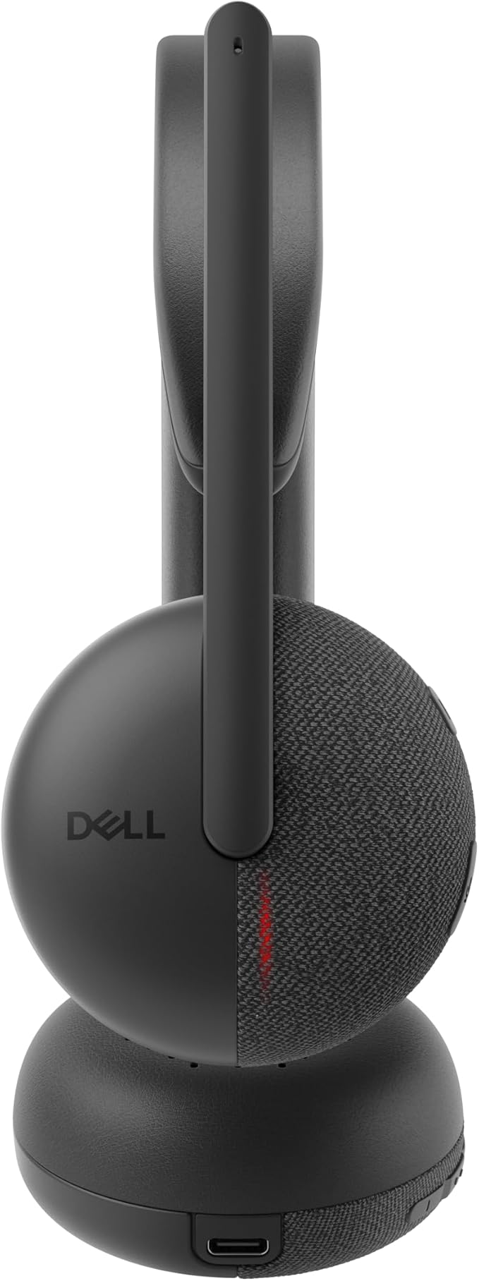 Dell WL3024 Wireless Headset - Leatherette Headband, Built-in AI-Based Noise Cancellation Microphone, Boom mic - Black