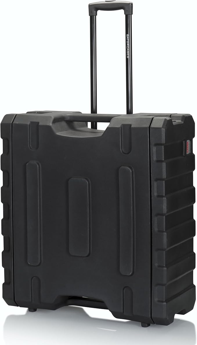 Gator Cases Pro Series 4U Rolling Rack Case with 19" Depth, Tow Handle & Recessed Wheels, Roto Molded Made in USA (G-PROR-4U-19)