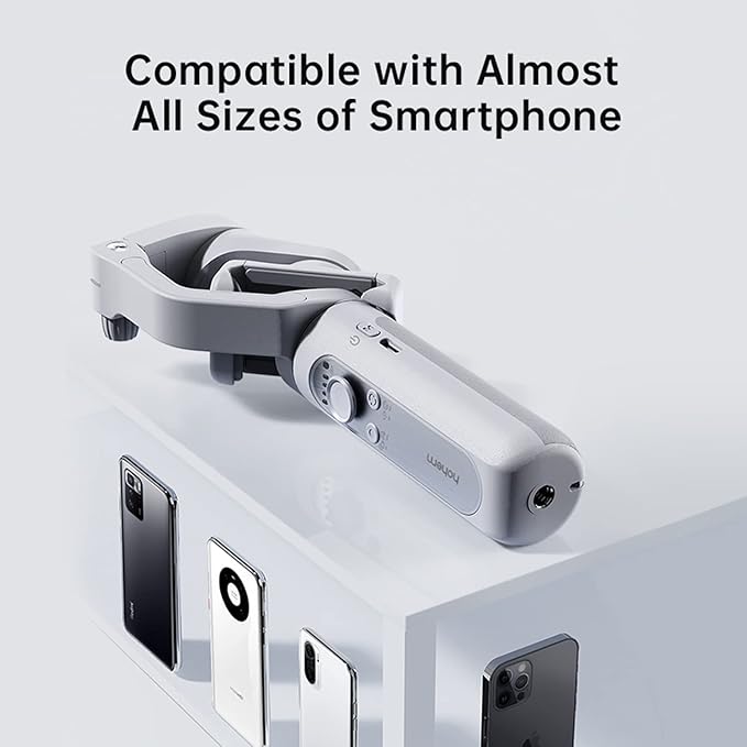 hohem iSteady XE KIT 3-Axis Smartphone Gimbal Stabilizer with Light for iPhone Android Phone for Vlog YouTube Live Video Record Handheld Folded Gimbla Stabilizer, Grey Combo