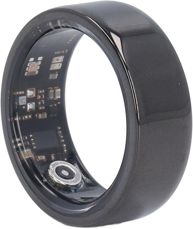 FOSA Smart Ring, Smart Health Ring Health Tracker, Sleep Monitoring Step Counting IP68 Waterproof Smart Ring Fitness Tracker with APP for Men and Women Black