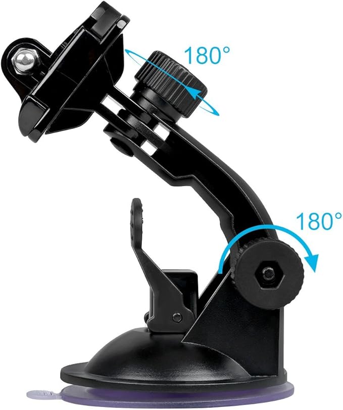 Suction Cup Mount Compatible with Gopro Hero 13, 12, 11, 10, 9, 8, 7, 6, 5, 4, Session, 3+, 3, 2, 1, Hero (2018), Max, Fusion, DJI Osmo Action Cameras; Perfect for Car Windshield and Window