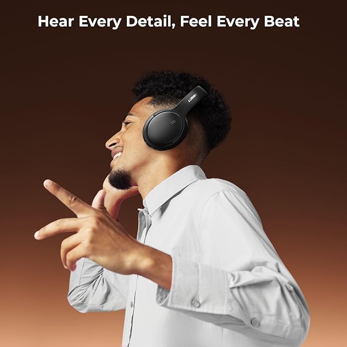 Hybrid Active Noise Cancelling Headphones, Wireless Bluetooth 5.4 Over Ear Headphones & Fast Charging, Hi-Res Audio, Deep Bass, Transparency Mode, 70h Playtime, Comfort for Travel/Office/Home